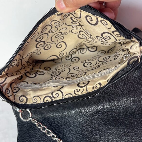 Rhinestone Skull Crossbody Purse Black Faux Leather Studded Goth Punk Biker - Picture 12 of 16